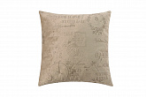 Подушка декоративная 40х40 см микровелюр, принт корона-ключ / бежевая