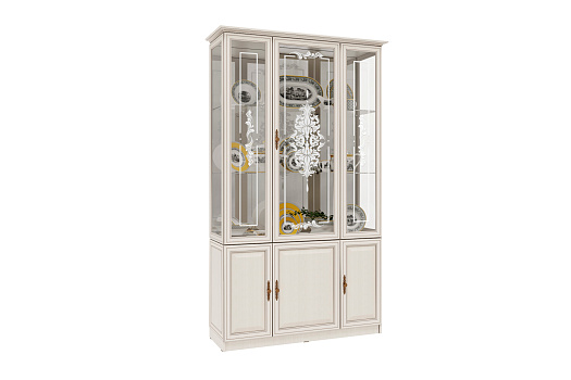 Витрина Габриэлла вудлайн кремовый / сандал белый