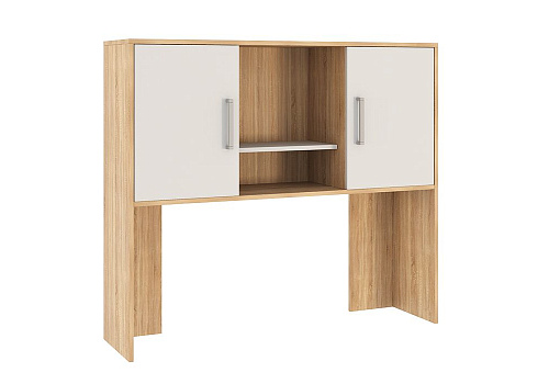 Надстройка для стола компьютерного Лайт-2 дуб сонома / белый