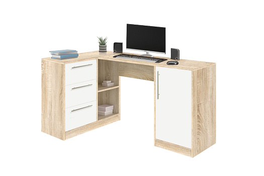 Компьютерный стол 10.11 дуб сонома / белый