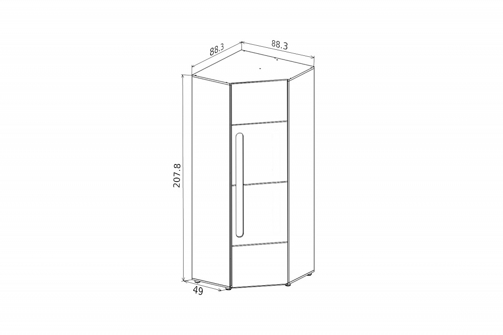 Шкаф угловой палермо 3 юниор ясень шимо светлый белый глянец