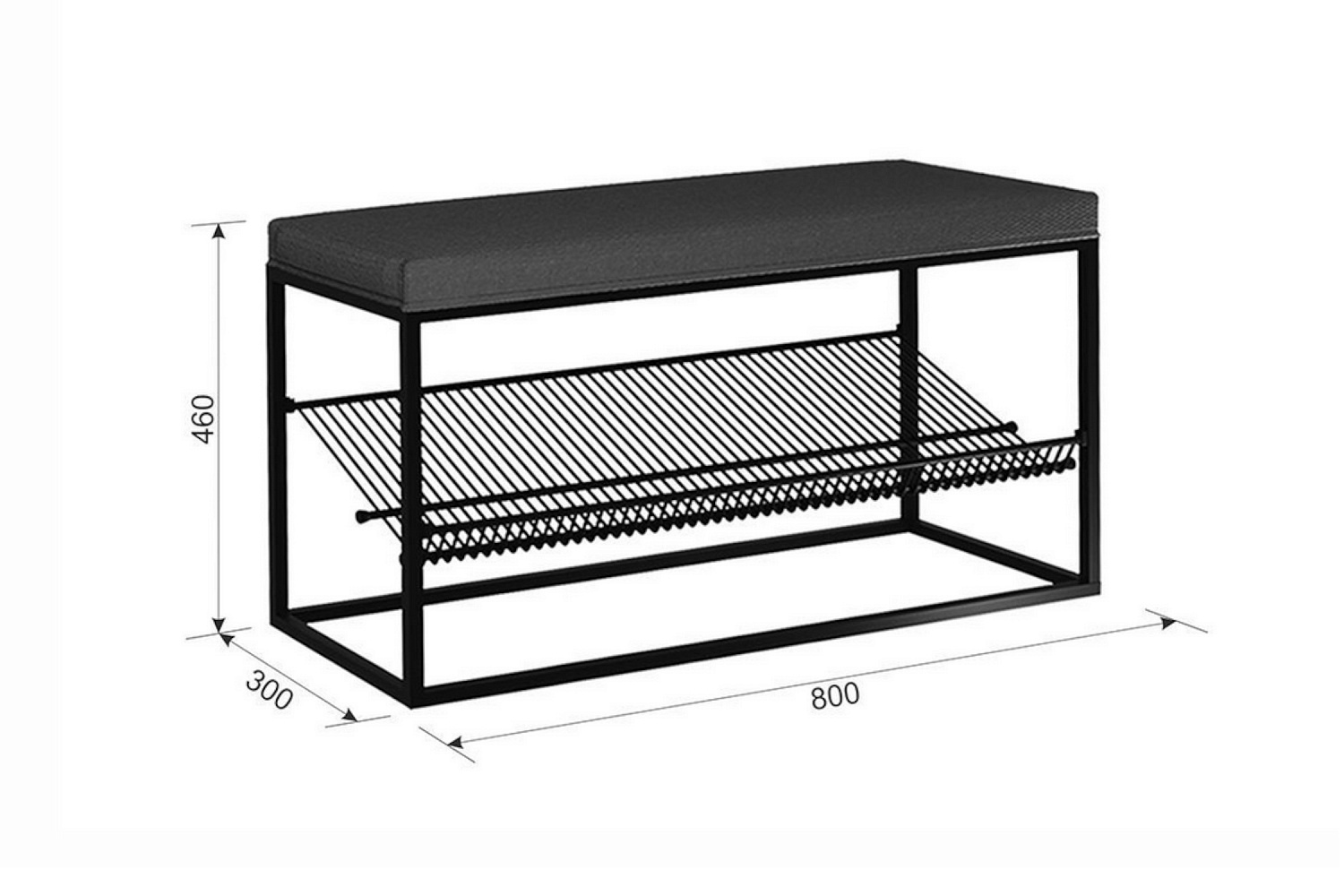 Обувница Крафт 1 черный муар / графит