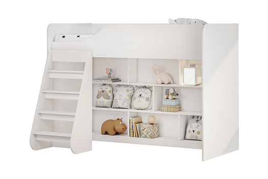 Кровать-чердак белая