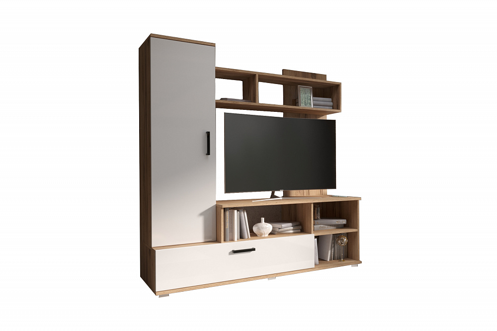 Гостиная Мини дуб крафт / белый глянец