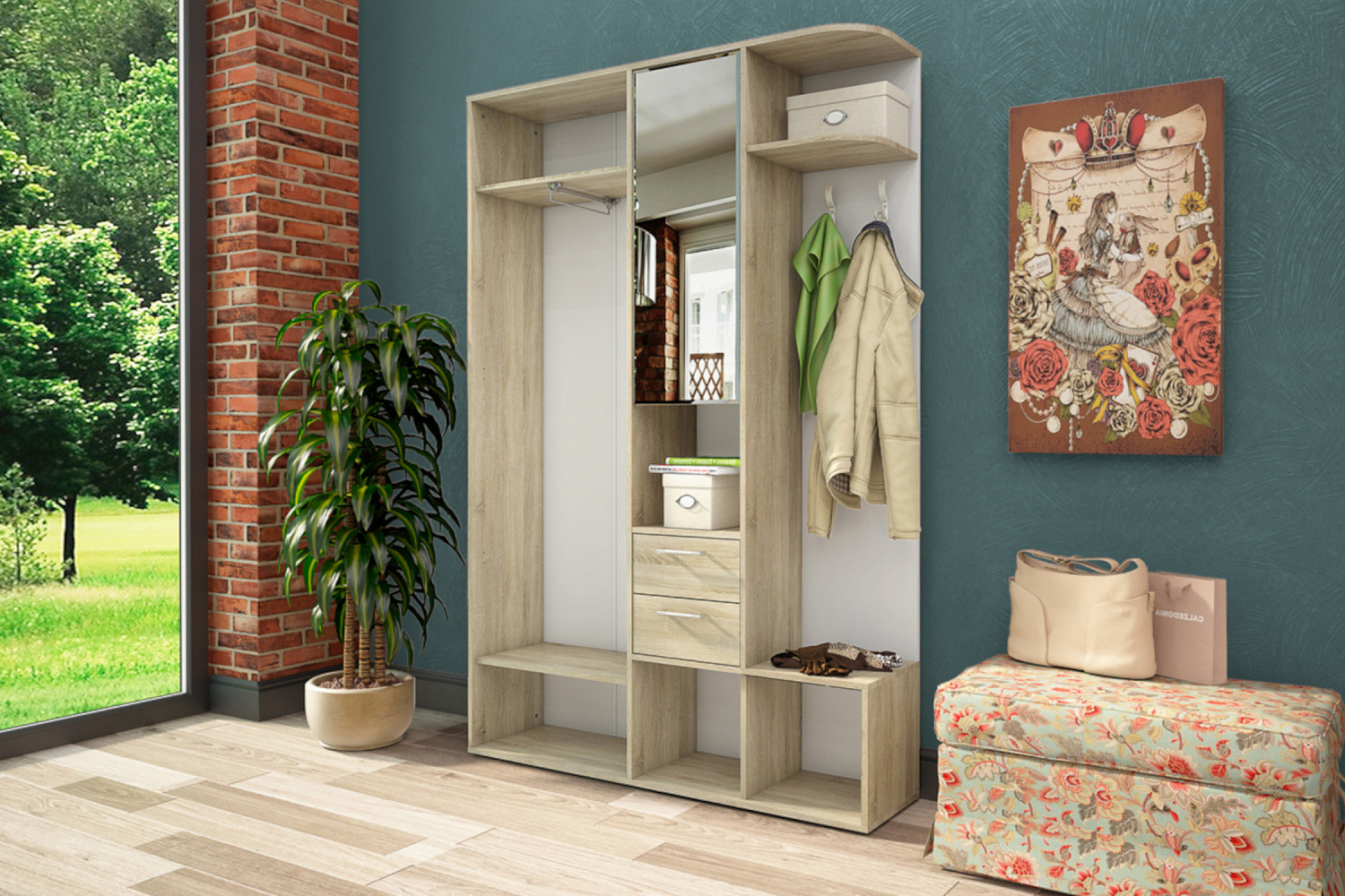 Прихожая Диана дуб сонома / белый арт. 08-75264 купить в Оренбурге по ...