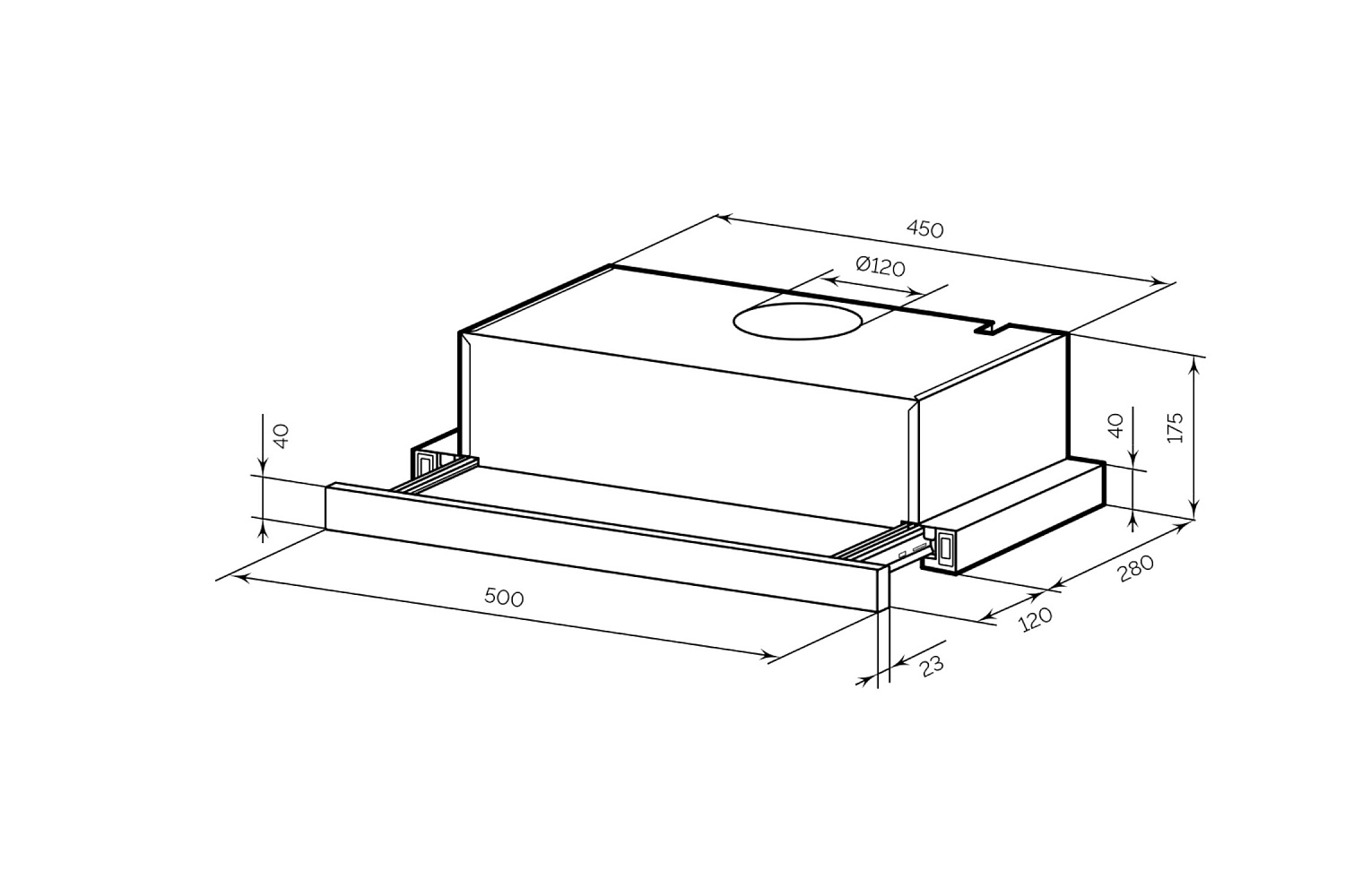 Встраиваемая вытяжка LEX HONVER G 500 BLACK