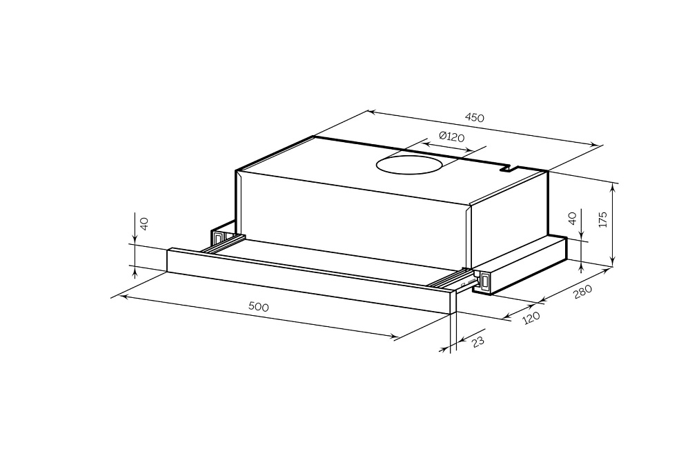 Встраиваемая вытяжка LEX HONVER G 500 BLACK