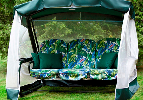 Качели садовые 3-х местные Мастак Премиум зеленые