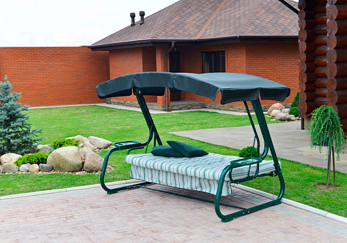 Качели садовые 3-х местные Мастак-2 зеленые / белые