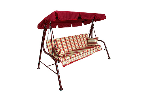 Качели садовые 3-х местные Стандарт Nova бордовые / бежевые