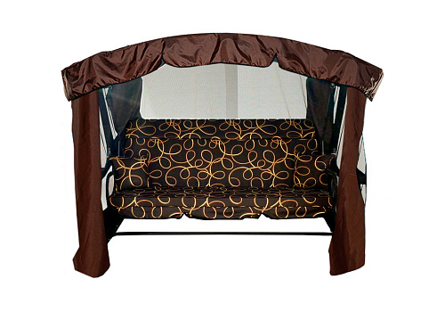 Качели садовые 3-х местные Ранго коричневые