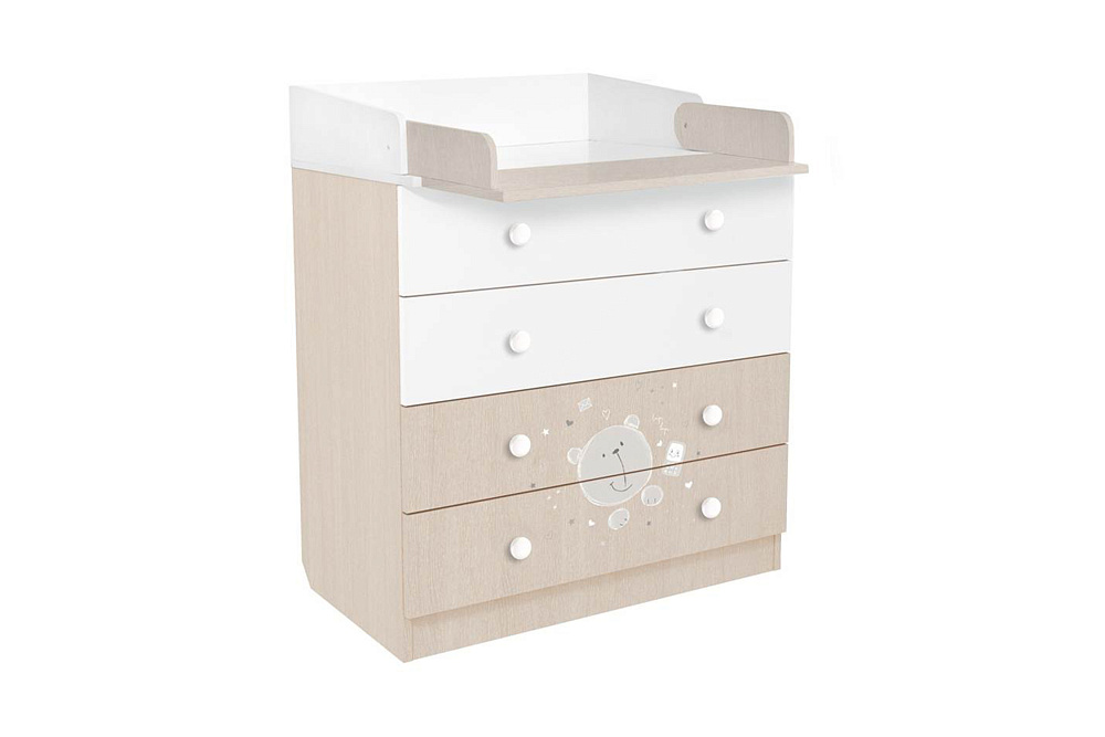 Комод French 1580 teddy белый / дуб пастельный