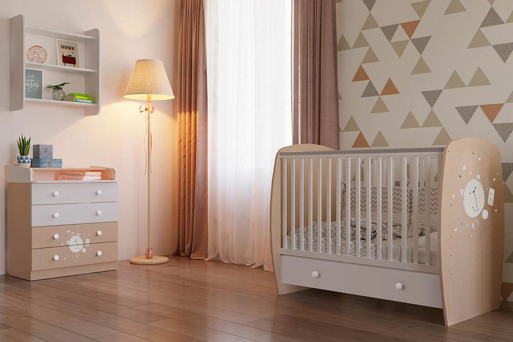 Комод French 1580 teddy белый / дуб пастельный