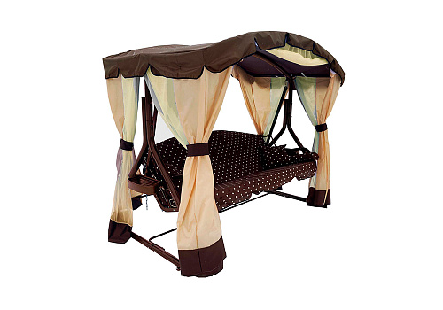 Качели садовые 4-х местные Сахара коричневые
