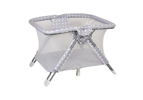 Манеж Comfort принт Звезды / серый / белый