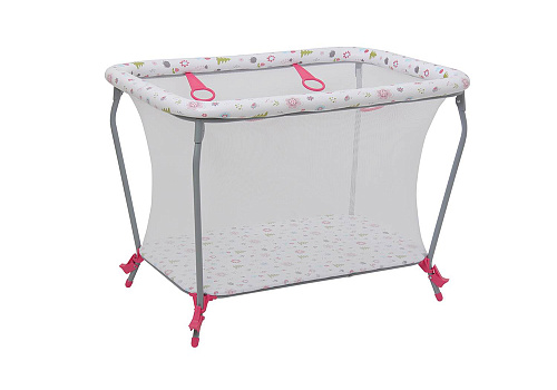 Манеж Фея Классика принт Лесные друзья / розовый