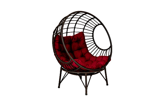 Кресло на подставке Элма черный / бордовый