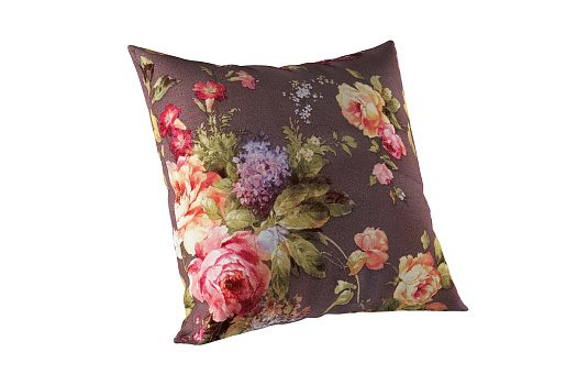 Подушка велюр бордовая