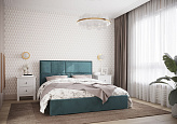 Кровать Стокгольм с подъемным механизмом велюр бирюзовый