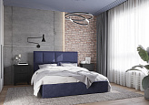 Кровать Стокгольм с подъемным механизмом велюр индиго