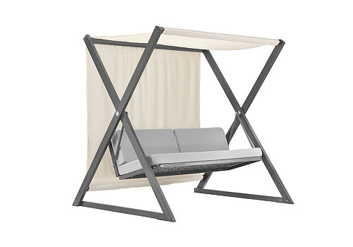 Качели садовые 3-х местные Сакура каркас серый / серые