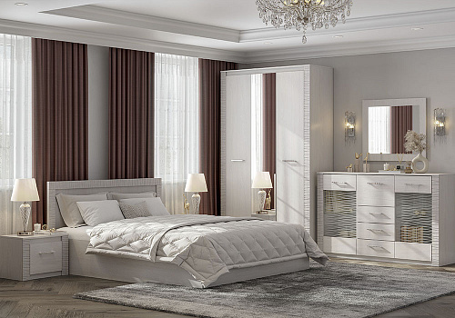 Спальный гарнитур Вирджиния ясень анкор светлый / сандал светлый