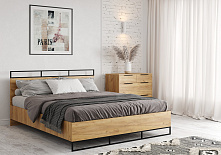 купить Кровать Лофт 1.6 м дуб крафт золотой 160х200 см за 18 390 ₽ в ...