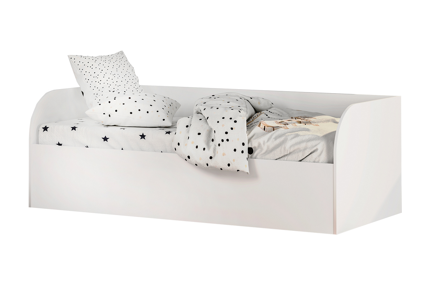 Кровать детская с подъемным механизмом крп 01 трио белый звездное детство