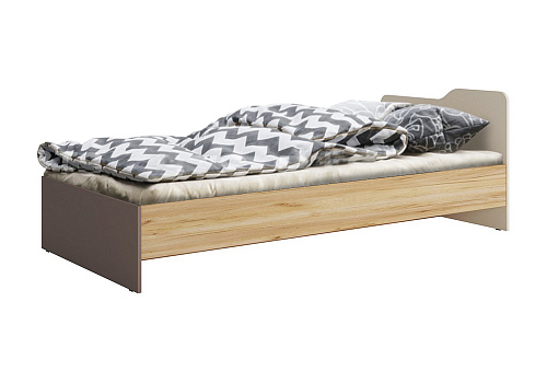 Кровать Rich 0.9 м дуб крафт золотой / миндаль / глиняный серый