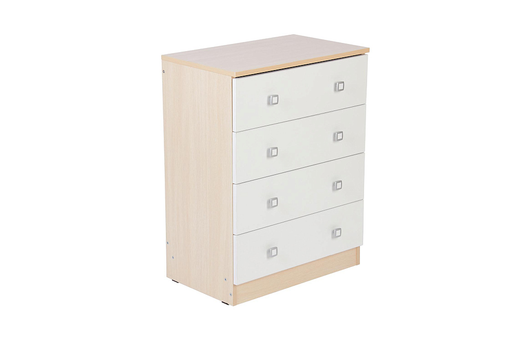 Комод c 4 ящиками Polini kids Simple дуб пастельный-белый