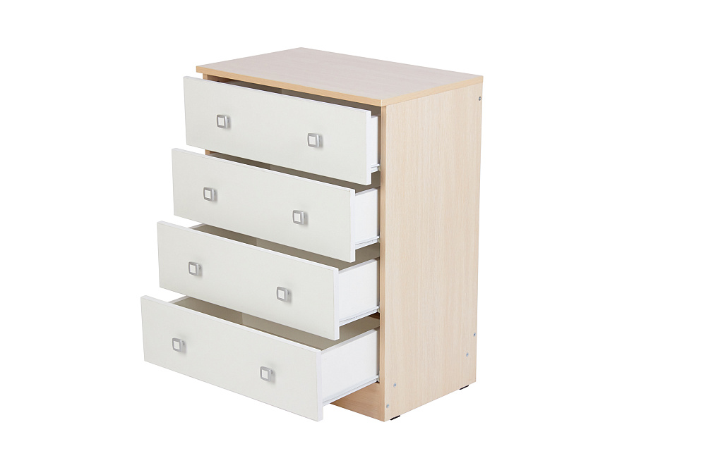 Комод c 4 ящиками Polini kids Simple дуб пастельный-белый