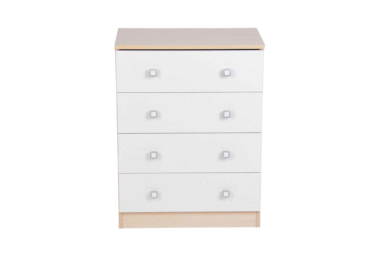 Комод c 4 ящиками Polini kids Simple дуб пастельный-белый