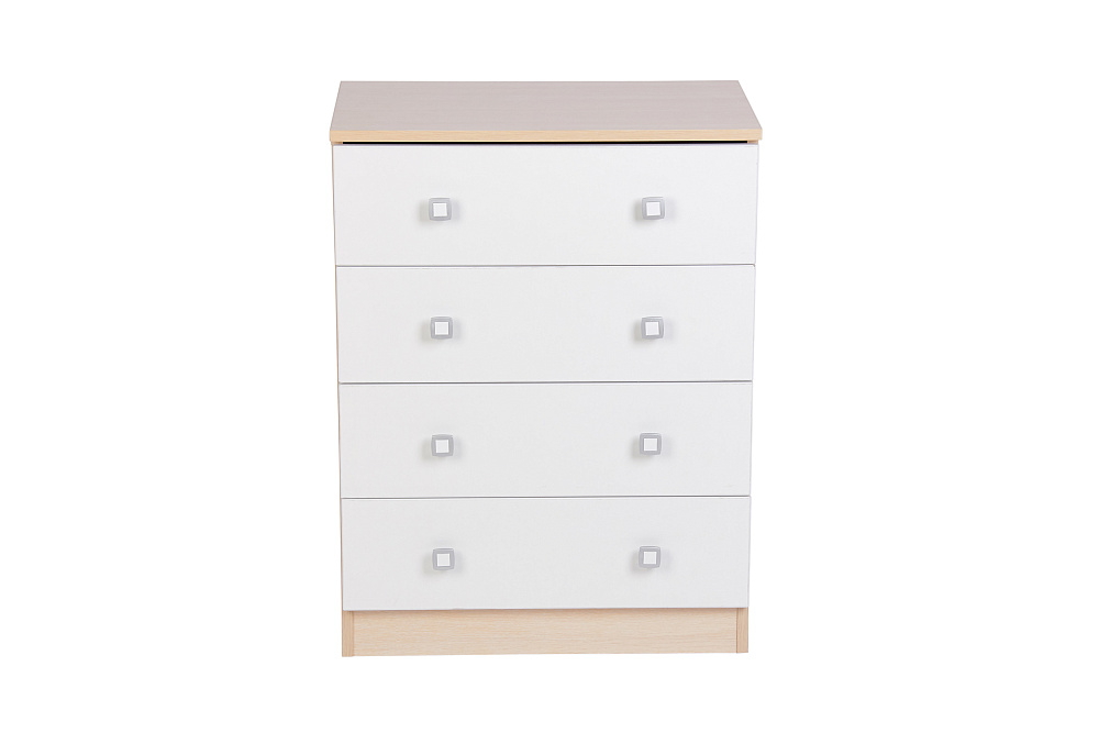 Комод c 4 ящиками Polini kids Simple дуб пастельный-белый