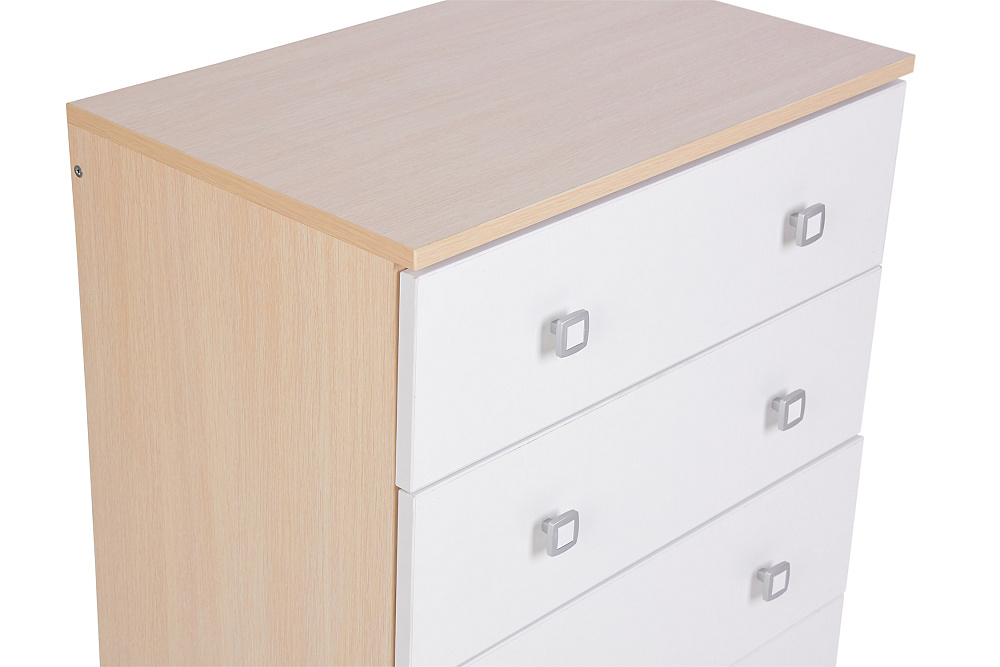 Комод c 4 ящиками Polini kids Simple дуб пастельный-белый