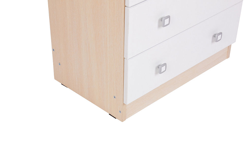 Комод c 4 ящиками Polini kids Simple дуб пастельный-белый