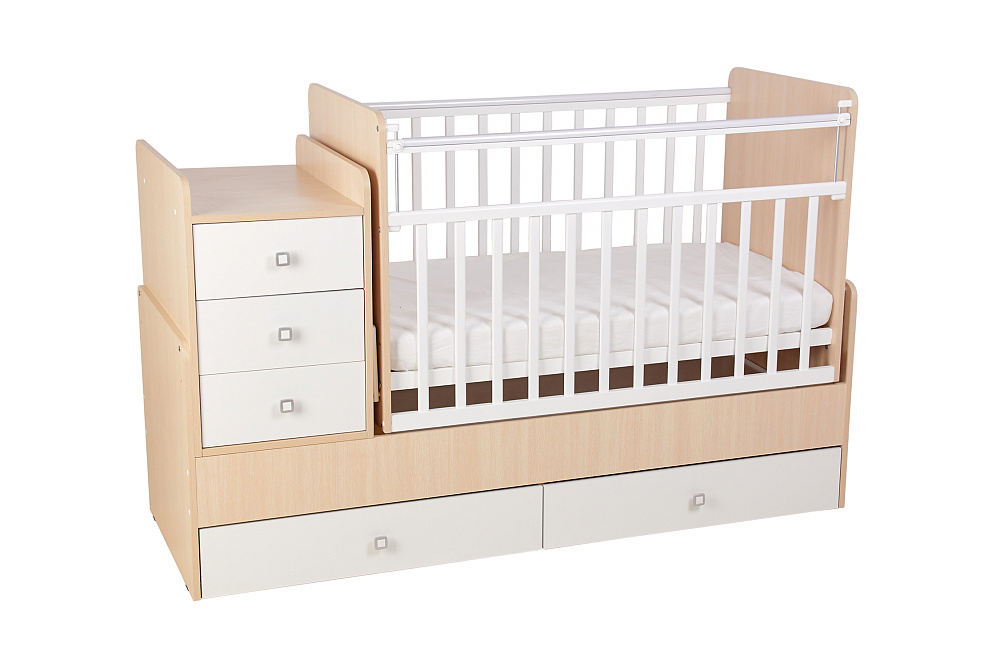 Кровать детская Фея 1100 дуб пастельный / белый