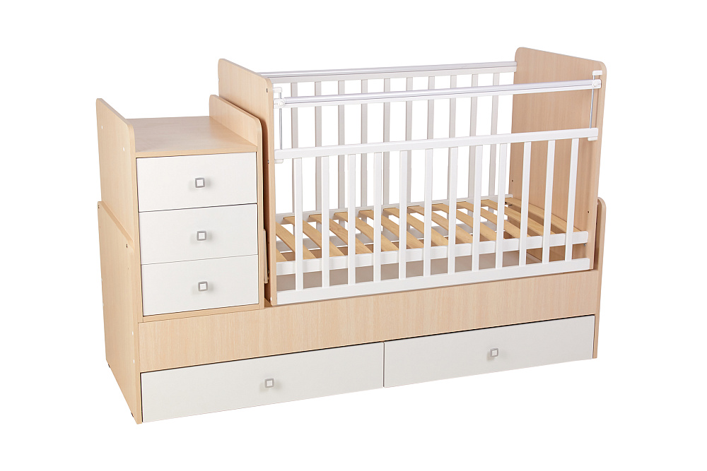 Кровать детская Фея 1100 дуб пастельный / белый