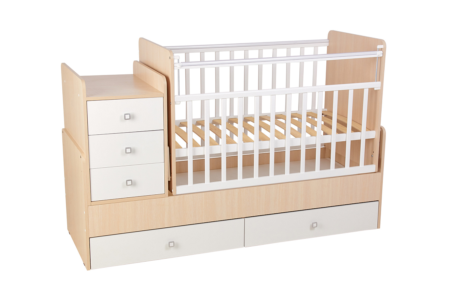 Кровать детская Фея 1100 дуб пастельный / белый