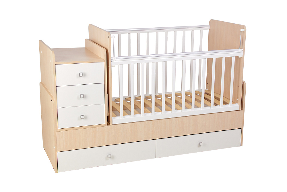 Кровать детская Фея 1100 дуб пастельный / белый