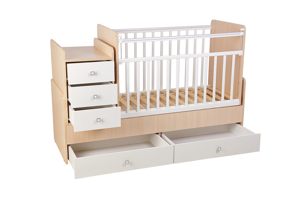 Кровать детская Фея 1100 дуб пастельный / белый