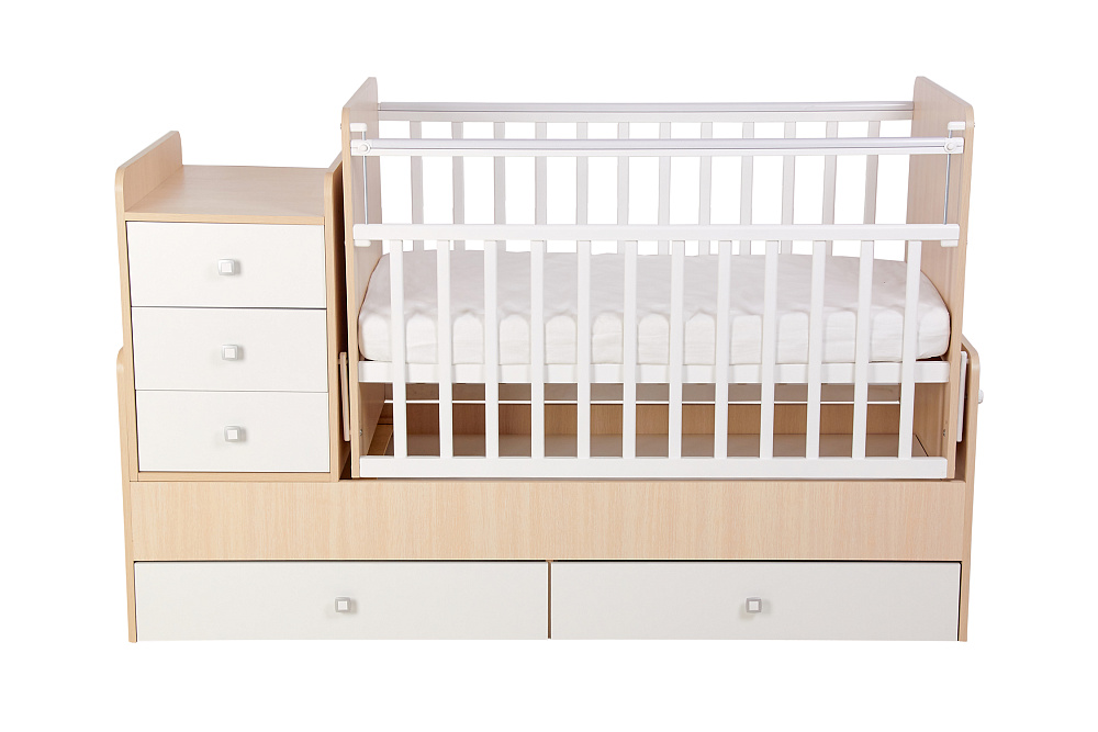 Кровать детская Фея 1100 дуб пастельный / белый