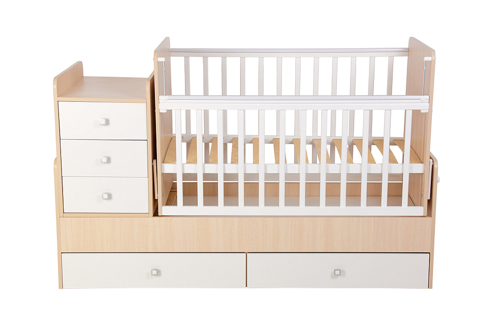 Кровать детская Фея 1100 дуб пастельный / белый