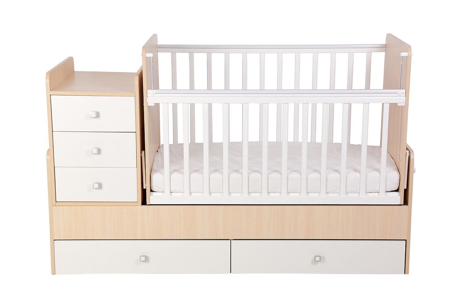 Кровать детская Фея 1100 дуб пастельный / белый