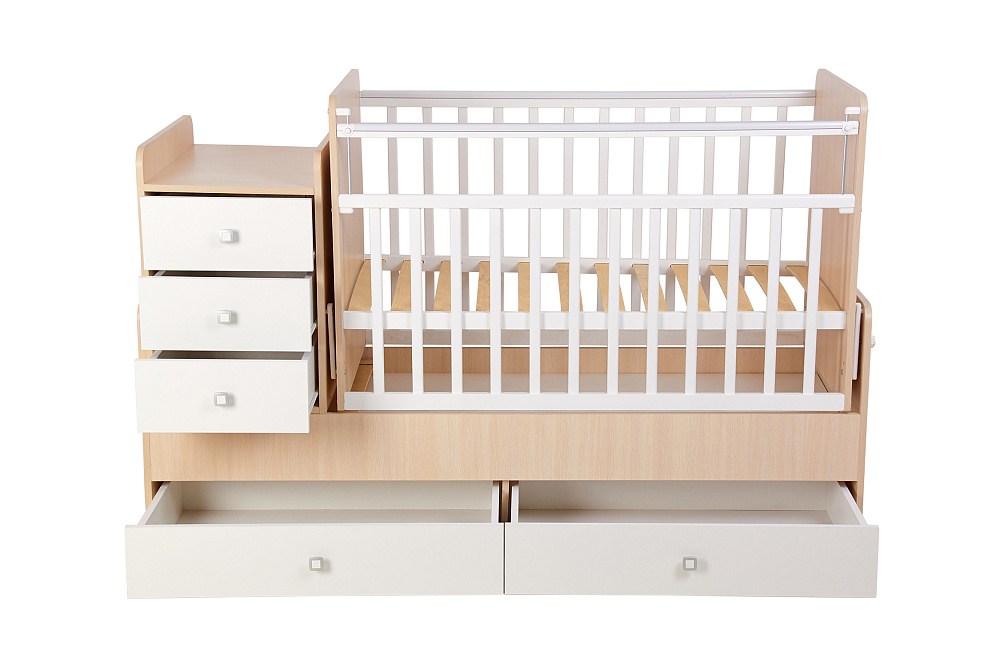 Кровать детская Фея 1100 дуб пастельный / белый