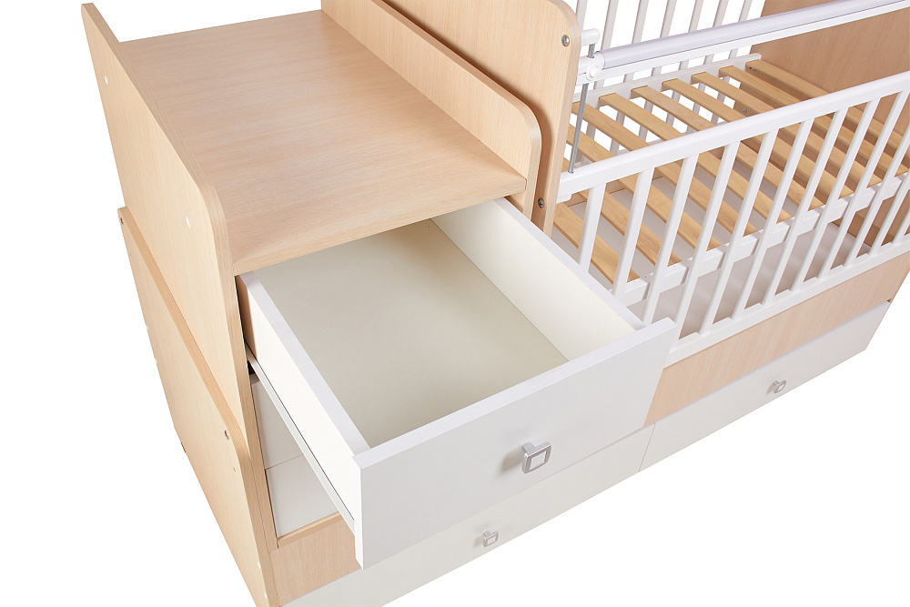 Кровать детская Фея 1100 дуб пастельный / белый