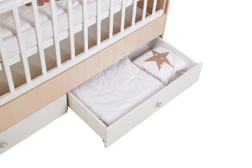 Кровать детская Фея 1100 дуб пастельный / белый