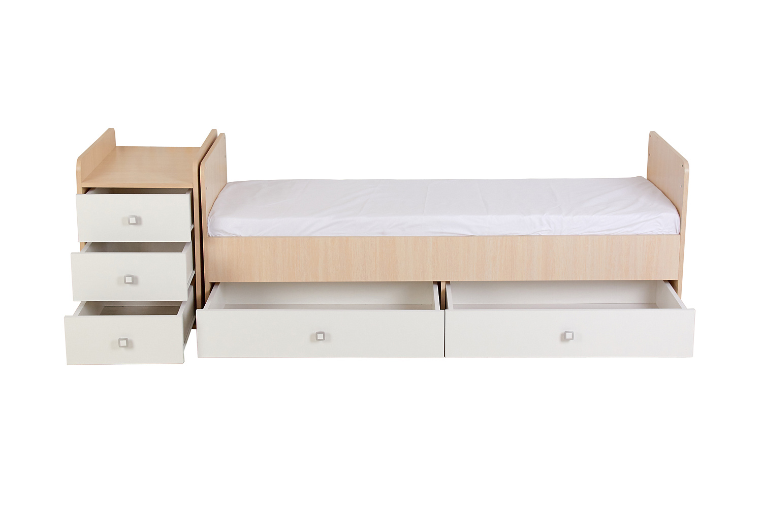 Кровать детская Фея 1100 дуб пастельный / белый