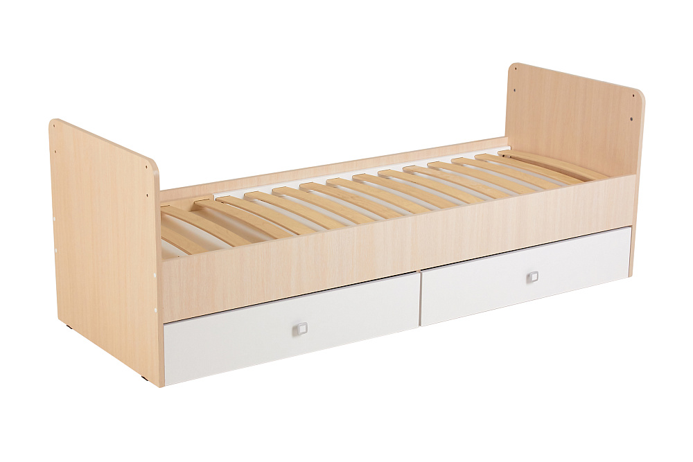 Кровать детская Фея 1100 дуб пастельный / белый