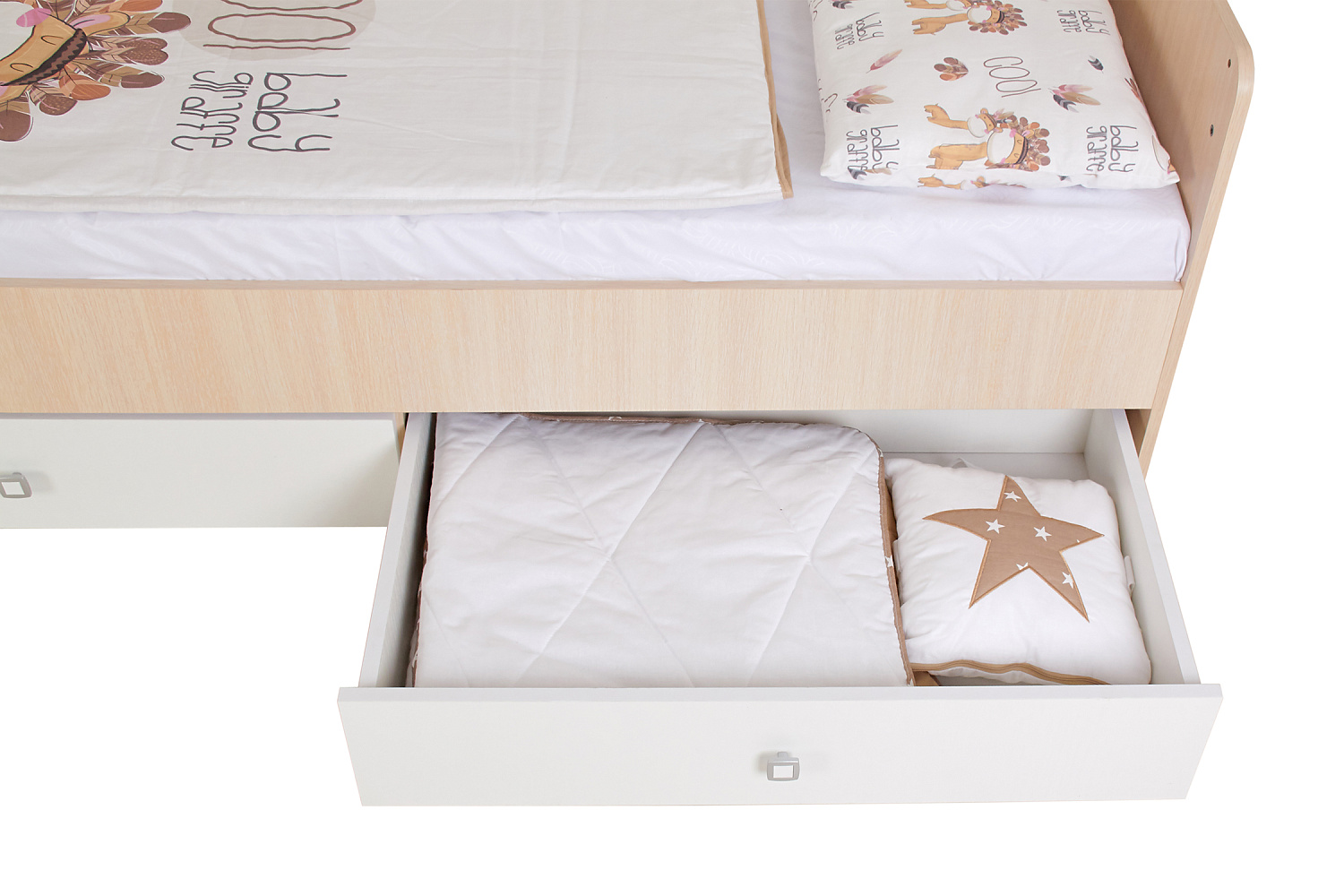 Кровать детская Фея 1100 дуб пастельный / белый