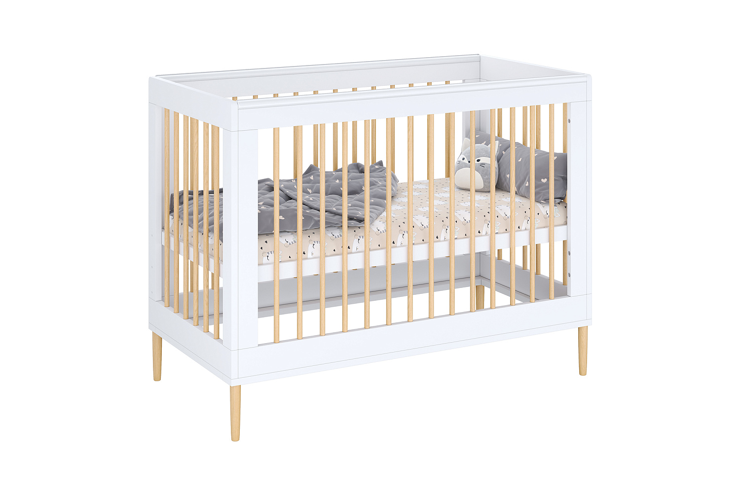 Кроватка детская Polini kids Simple 360 белый / натуральный